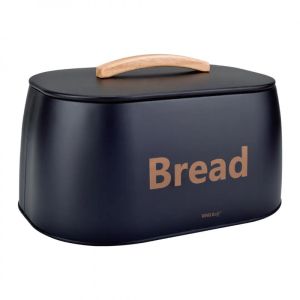 Кутия за хляб Kinghoff KH 1946, 35 см, Метално тяло, Дървена дръжка, Черен