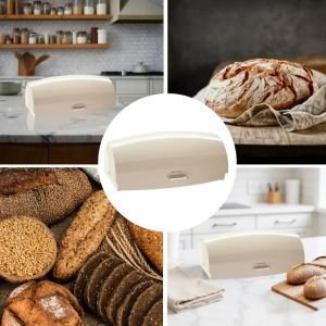Кутия за хляб Klausberg KB 7932, 45 см, Ергономична дръжка, Метална, Бежов