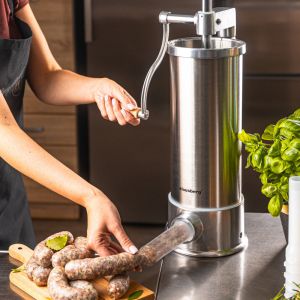 Машина за пълнене на колбаси Klausberg KB 7927, 5 Кг, Ръчна, 14-35мм, 6 фунии, Инокс