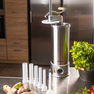 Машина за пълнене на колбаси Klausberg KB 7927, 5 Кг, Ръчна, 14-35мм, 6 фунии, Инокс