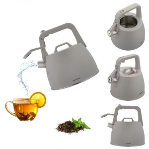 Свирещ чайник Klausberg KB 7916, 2.5 л, Топлоизолирана дръжка, Индукция, Сив