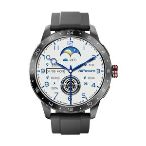 Часовник HiFuture Flex 2 Black, 1.39" FHD, 360?360, Bluetooth Call, IP68 Waterproof, 24/7 True Heart Rate & Blood Oxygen Sensor, Up to 10 days daily use, 100+ Sports Mode
