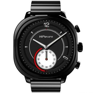 Часовник HiFuture AIX  Black, 1.43"AMOLED, 466*466, Powered by Dual Core & Syntra AI, Bluetooth Call, 1ATM Waterproof, Sixth Generation Health Sensor, Stainless Steel, Up to 10 days daily use