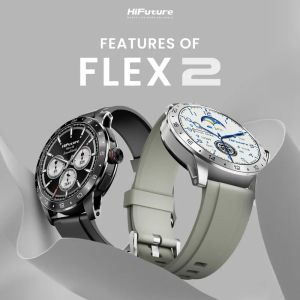 Часовник HiFuture Flex 2 Silver, 1.39" FHD, 360?360, Bluetooth Call, IP68 Waterproof, 24/7 True Heart Rate & Blood Oxygen Sensor, Up to 10 days daily use, 100+ Sports Mode