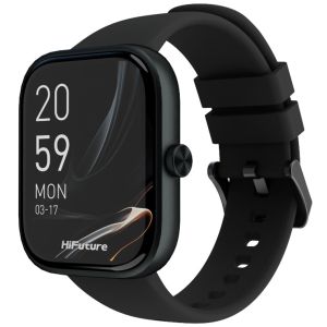 Часовник HiFuture Lume Black, 1.85 " IPS, Powered by Dual Core, Aerospace-Grade Ultra Light Aluminum Frame, Bluetooth Call, 3D User Interface, 1ATM Waterproof, 24/7 True Heart Rate & Blood Oxygen Sensor, 100+ Sports Mode, Up to 7 days daily use