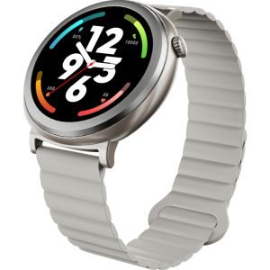 Часовник HiFuture Aurora Silver, 1.43" AMOLED,  466*466, Powered by Dual Core & Syntra AI, Bluetooth Call, IP68  Waterproof, 24/7 True Heart Rate & Blood Oxygen Sensor, Up to 10 days daily use, Magnetic Strap