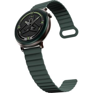 Часовник HiFuture Aurora Dark Green, 1.43" AMOLED,  466*466, Powered by Dual Core & Syntra AI, Bluetooth Call, IP68  Waterproof, 24/7 True Heart Rate & Blood Oxygen Sensor, Up to 10 days daily use, Magnetic Strap