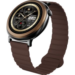 Часовник HiFuture Aurora Brown, 1.43" AMOLED,  466*466, Powered by Dual Core & Syntra AI, Bluetooth Call, IP68  Waterproof, 24/7 True Heart Rate & Blood Oxygen Sensor, Up to 10 days daily use, Magnetic Strap
