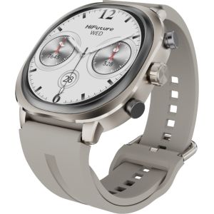 Часовник HiFuture AIX Lite Champagne Gold,  1.43" AMOLED,  466*466, Powered by Dual Core & Syntra AI, Bluetooth Call, 1ATM Waterproof, Sixth Generation Health Sensor, Up to 10 days daily use, Extra Fabric Strap inbox