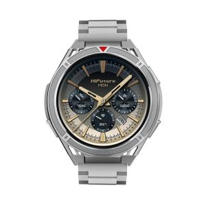 Часовник HiFuture Active Silver, *1.43"  AMOLED, Dual Band GPS +Compass + Altimeter 466*466, Powered by Dual Core & Syntra AI, Bluetooth Call, 5ATM Waterproof, 24/7 True Heart Rate & Blood Oxygen Sensor, Up to 10 days daily use