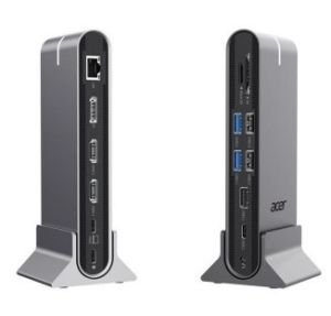 Докинг станция Acer Type C Universal docking station 15in1, 2 x HDMI 4K@60Hz, 1 x DP 8k@30Hz, 5 x USB A, 1 x USB C, 1 x RJ45, 1x SD /Micro SD, 1 x TF, 1 x Audio  3.5mm jack, Windows, ChromeOS, macOS, Gray