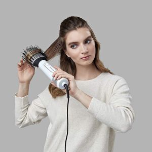 Четка за сушене и стилизиране Remington AS8901 HYDRAluxe, 1200W, Керамично покритие, Йонизация, Студена струя, 2 скорости, 3 темп, Бял