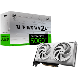Видео карта MSI GeForce RTX 5060 Ti 16G VENTUS 2X OC WHITE PLUS, 16GB GDDR7, 128-bit, 3xDP, HDMI - 912-V535-002