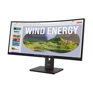 Монитор LENOVO ThinkVision T34WD-40 (64AEGAT1EU), 34" VA Curved 1500R, WQHD (3440x1440) 120Hz, 21:9, 4ms, 300 cd/m², 3000:1, HDMI, DP, USB-C, RJ-45, 3xUSB, Eclipse Black