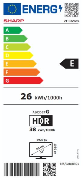 Телевизор 32" SHARP 32GF3265E, Full HD QLED, Smart TV, Google TV, 60Hz, WiFi, Black