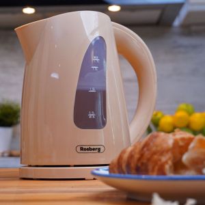 Електрическа кана Oliver Voltz OV51230B, 2200W, 1.7 л, Светлинен индикатор, Безжична, Кремав