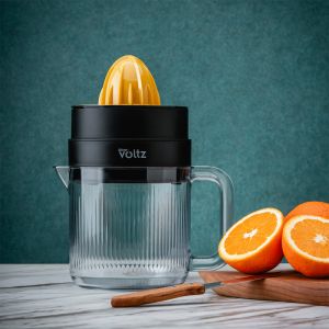 Цитрус преса Oliver Voltz OV51164A, 30 W, 1.2 л, Двупосочно движение, 2 конуса, Черен/оранжев