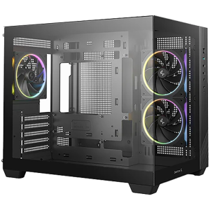 DeepCool CG330-3F, Mid Tower, Mini-ITX/Micro-ATX(Rear Connector), 1xUSB3.0, 2xUSB2.0, 1xAudio, 3x120mm Pre-Installed ARGB Fans, Tempered Glass, Mesh Panel, Black, R-CG330-BKNGM3-G