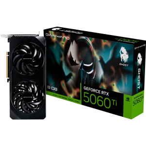 Gainward GeForce RTX 5060Ti Ghost 8GB GDDR7 128 bit, 1x HDMI 2.1b, 3x DP 2.1b, 2 Fan, 1x 8-pin pwr connector, 600W, 262.1 x 126.3 x 40.1 mm, NE7506T019P1-GB2062B