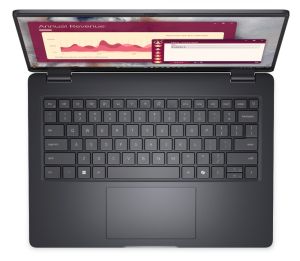 Лаптоп Dell Pro 14 PC14250, Intel Core 5 120U (10 cores, up to 5.0 GHz), 14" FHD+(1920x1200) IPS, 300nits AG, 16 GB: 1 x 16 GB, DDR5, 5200 MT/s, 512 GB SSD, Intel graphics, FHD HDR IR Cam and Mic, Wi-Fi 6E, FPR, Backlit Kb, Ubuntu, Magnetite, 3Y PS