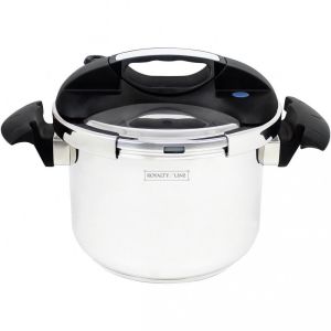 Тенджера под налягане Royalty Line RL-PS6L, 6 л, 80 kPa, Неръждаема стомана, Предпазен клапан, Мерителна скала, Индукция, Сребрист