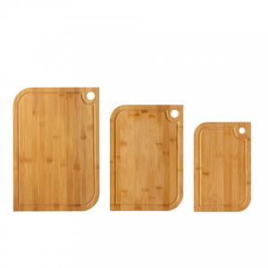 Комплект дъски за рязане Rosberg R51635C3, 3 бр, Двустранни, Бамбук, Кафяв
