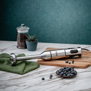 Ръчен пасатор Oliver Voltz OV51112JP, 1500W, 2 скорости, Приставка за картофи, Острие от неръждаема стомана, Инокс