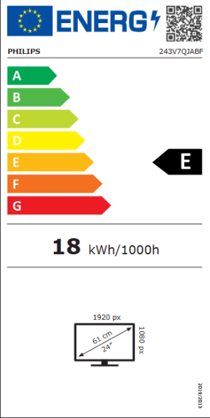 Монитор PHILIPS 243V7QJABF/00 V Line, 23.8" IPS, FullHD (1920x1080) 75Hz, 16:9, 4ms, 250cd/m², 1000:1, Speaker 2x2W, VGA, HDMI, DisplayPort, Black