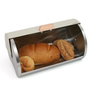 Кутия за хляб Klausberg KB 7271, 39 см, Без отпечатъци, Метална, Бежов/сребрист