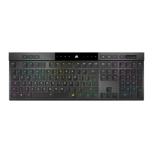 Геймърска клавиатура CORSAIR K100 AIR WIRELESS RGB (CH-913A01U-NA), Wireless/Bluetooth, Mechanical, Backlit RGB LED, Black