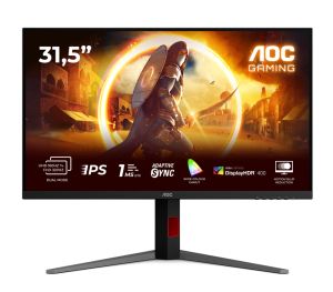 Монитор AOC U32G4U, 31.5" Fast IPS, 4K UHD (3840x2160) 160Hz, 16:9, 0.5ms, 450cd/m2, 1000:1, Adaptive-Sync, 2xHDMI, DP, USB 3.2, Black/Red