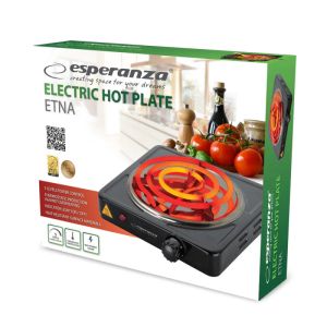 Електрически котлон Esperanza EKH012K, 1000W, Открит нагревател, 5 нива, Черен