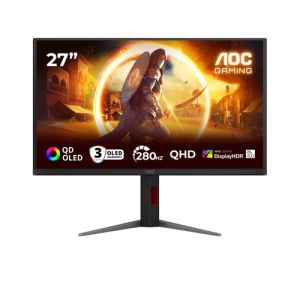 Монитор AOC Q27G4ZD, 27" QD-OLED, QHD (2560x1440) 280Hz, 16:9, 0.03 ms, 1000cd/m2, 1.5M:1, Adaptive Sync, NVIDIA G-SYNC, 2xHDMI, DP, Black/Red