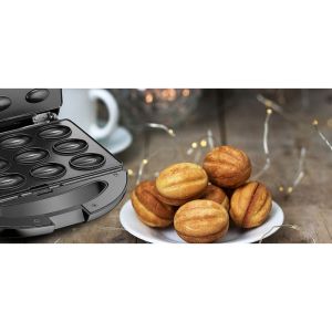 Уред за сандвичи и десерти Adler AD 3040, 1200W, 5 вида плочи, Незалепващо покритие, Черен/инокс