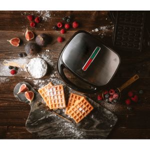Уред за сандвичи и десерти Adler AD 3040, 1200W, 5 вида плочи, Незалепващо покритие, Черен/инокс
