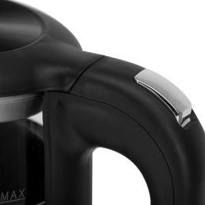 Електрическа кана Adler AD 1305 BS, 1850/2200 W, 1.7 л, Сензорен контрол, Цветен LCD дисплей, Пет температурни настройки 40-100°C, Филтър против утаяване, Черен/сив