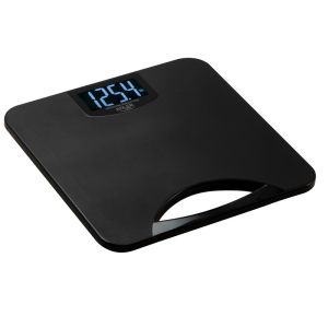 Кантар Adler AD 8193, До 250 кг, LCD, Индикатори за батерия и претоварване, Неплъзгащ се, Черен