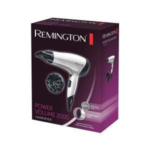 Сешоар с дифузер Remington D3015 Power Volume, 2000W, Йонизираща система, Eco функция, Бял