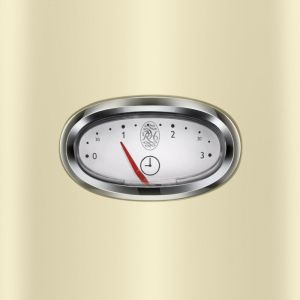 Тостер за хляб Russell Hobbs Retro Vintage Cream 21682-56, 1300W, 2 филийки, 6 нива, Ретро индикаторна скала, Lift & Look, Бързо препичане, Кремав/инокс