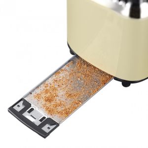 Тостер за хляб Russell Hobbs Retro Vintage Cream 21682-56, 1300W, 2 филийки, 6 нива, Ретро индикаторна скала, Lift & Look, Бързо препичане, Кремав/инокс