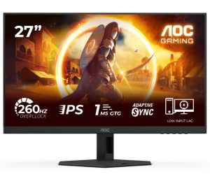 Монитор AOC 27G4ZRE, 27" Fast IPS, FullHD (1920x1080) 260Hz (OC, Native 240Hz), 16:9, 0.3ms, 300cd/m2, 1000:1, Adaptive Sync, 2xHDMI, DP, Black
