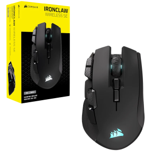 CORSAIR IRONCLAW WIRELESS SE Gaming Mouse, Wireless, Backlit RGB LED, 26000 DPI, Optical