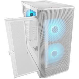 COUGAR AIRFACE FLO RGB PC Case, Mid Tower, White