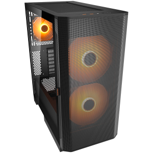 COUGAR AIRFACE FLO RGB PC Case, Mid Tower, Black
