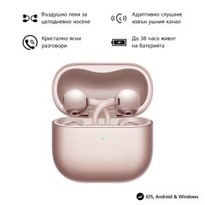 Безжични слушалки HUAWEI FreeClip 2, Bluetooth 6.0, Rose gold