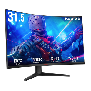 Монитор KOORUI G3221S, 31.5" VA Curved 1500R, QHD (2560x1440) 170Hz, 21:9, 1ms, 300 cd/m², 3000:1, Adaptive Sync, 2xHDMI, DP, Black