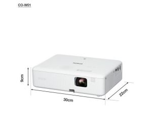 Мултимедиен проектор Epson CO-W01, WXGA (1024 x 768, 16:10), 3 000 ANSI lumens, 15 000:1, VGA, HDMI, USB, 24 months, Lamp: 12 months or 1 000 h, White + Sunne Universal Ceiling Projector Bracket, max. 20kg, extension