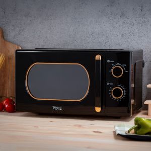 Микровълнова фурна Oliver Voltz OV51443E, 700W, 20 л, 5 степени, Таймер, Размразяване, Черен