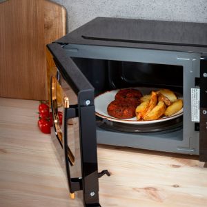 Микровълнова фурна Oliver Voltz OV51443E, 700W, 20 л, 5 степени, Таймер, Размразяване, Черен