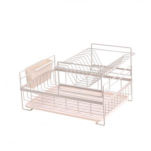 Сушилник за съдове Rosberg R53000P, 2 нива, Поставка за прибори и чинии, Бежов